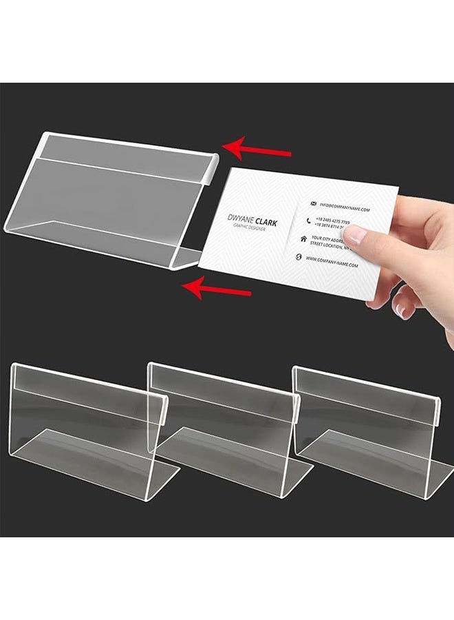 10-Pack Mini Slanted Back Acrylic Sign Holder/Business Card Holder, Small Transparent Sign Display Stand Acrylic Nameplate Holder, For Office, School, Store, Business(9cm*6cm) - Image 5